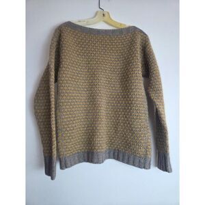 Zanone Women Mustard Yellow/Gray Virgin Wook/Yak Knit Spilt Back Sweater EU42
